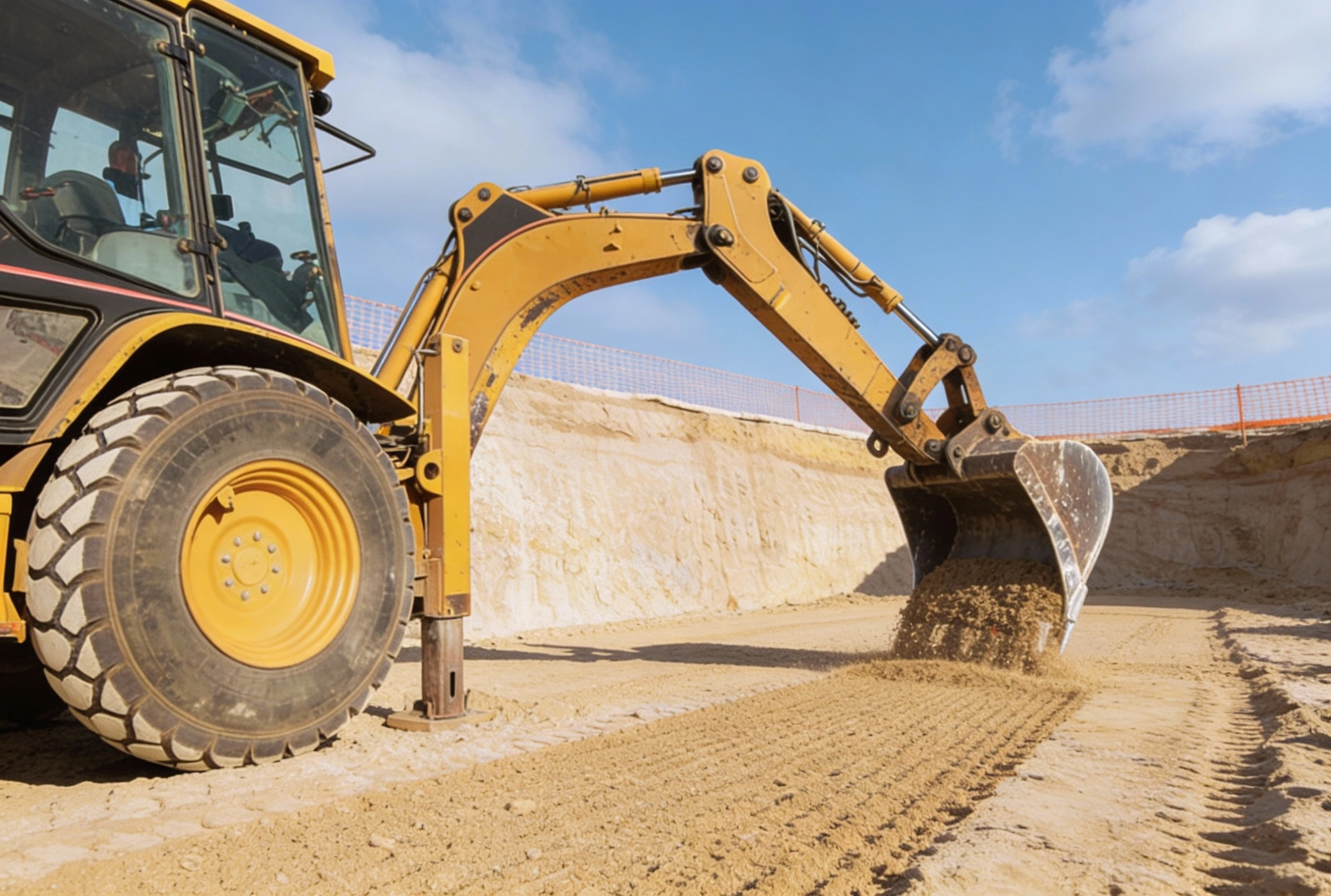 Excavation Pro LA grading equipment leveling soil for a construction-ready site